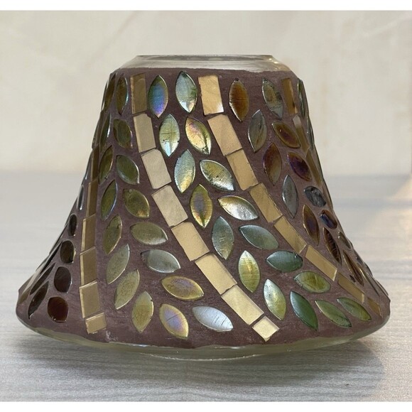 Yankee Candle Macintosh 22oz Large Jar W 4.5" Fall Color Mosaic Glass Topper - Picture 5 of 11